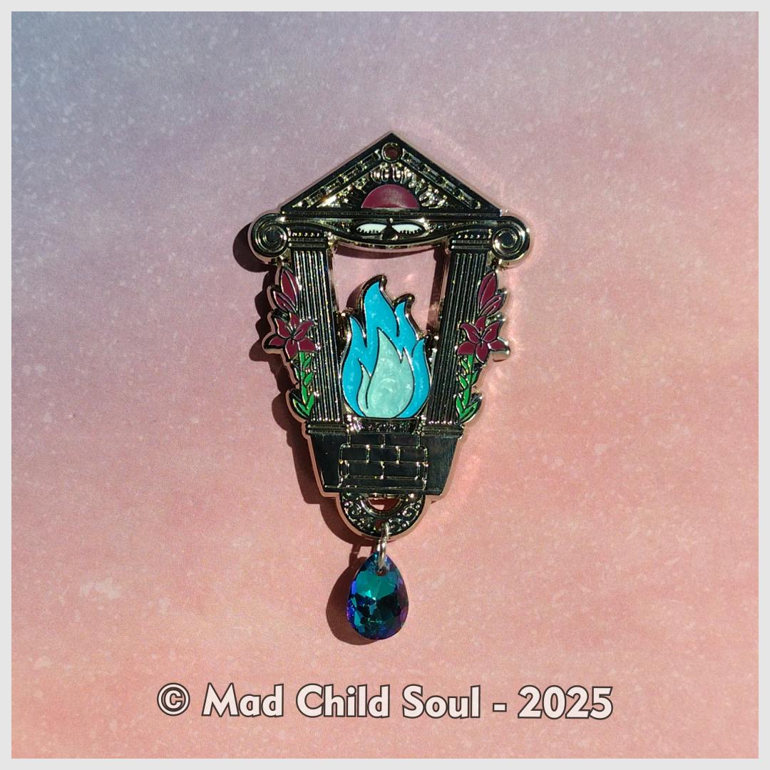 1x PIN : Inner Blue Fire Lantern (silver)