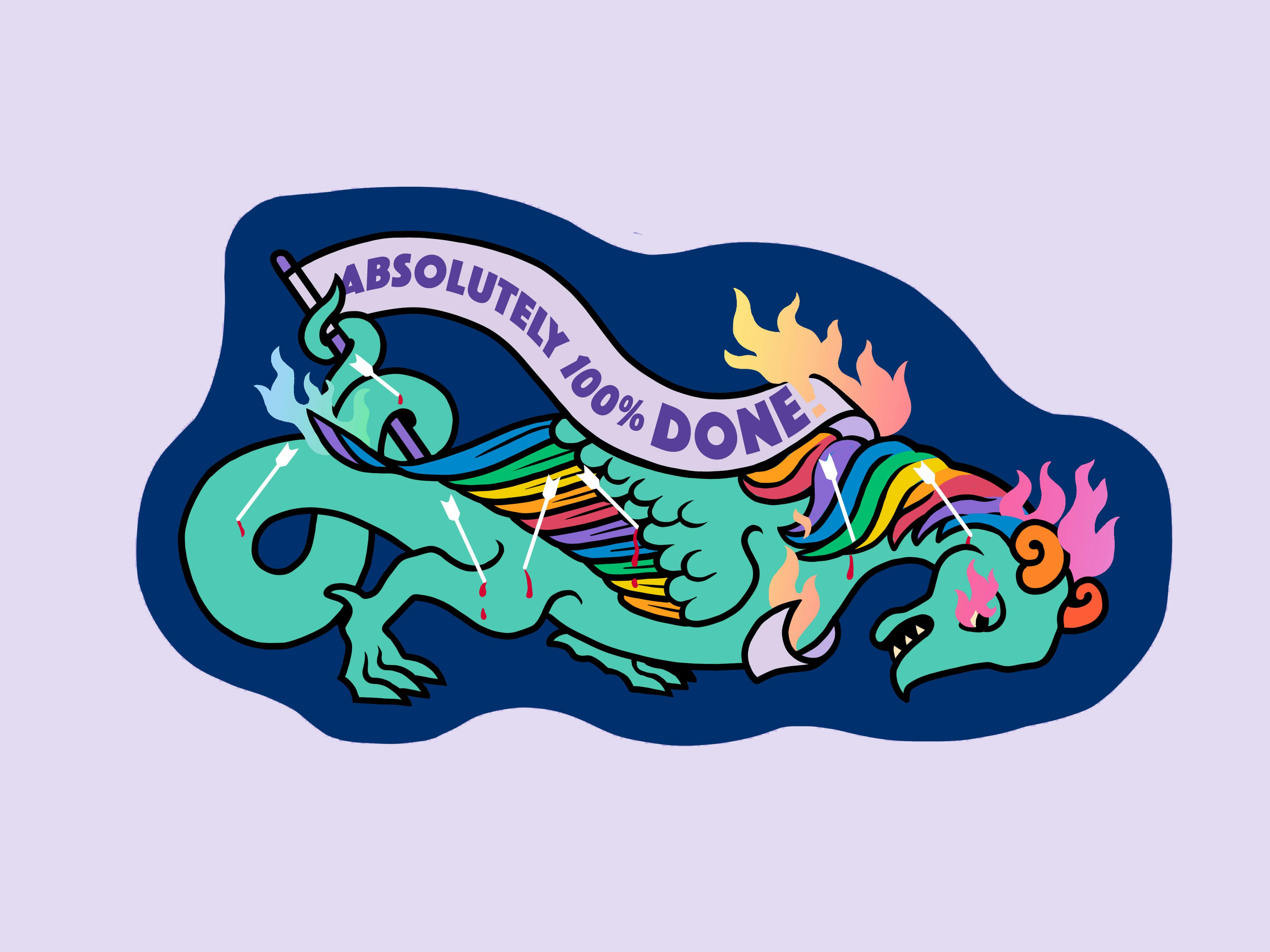 100% Done sticker