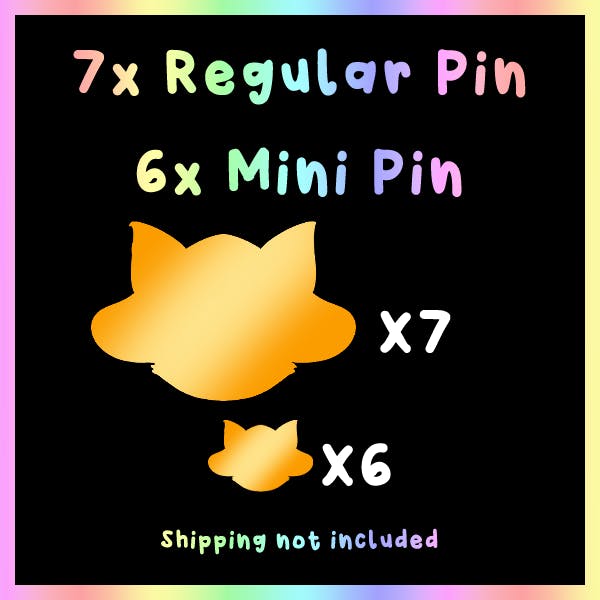 All the meowshrooms: 7 Regular + 6 Mini