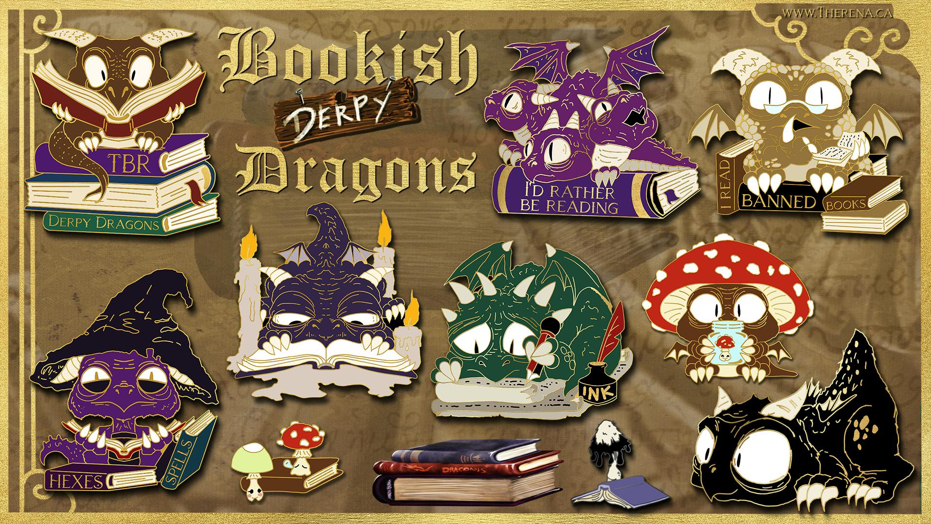 Bookish derpy dragons