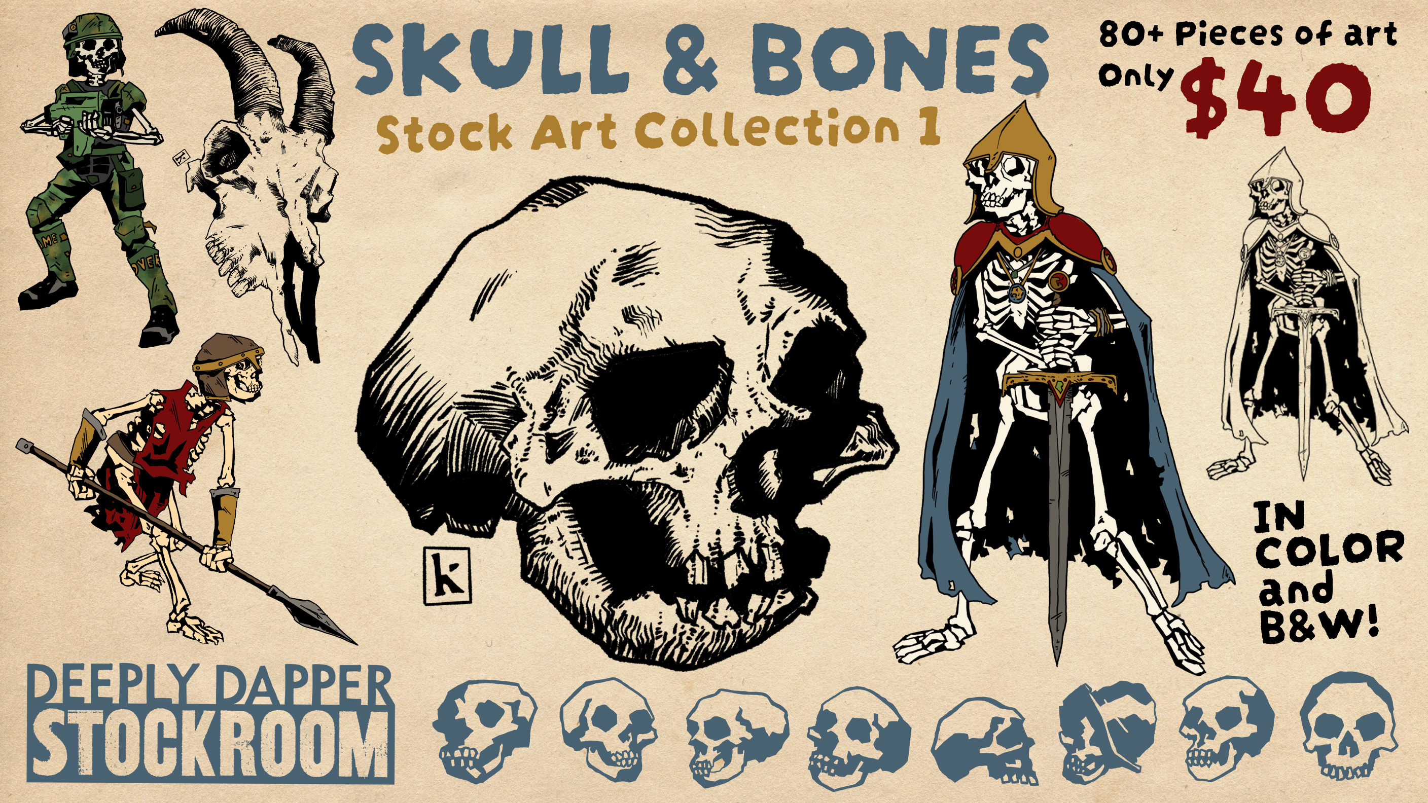 Skull and Bones Vol 1: TTRPG Stock Art