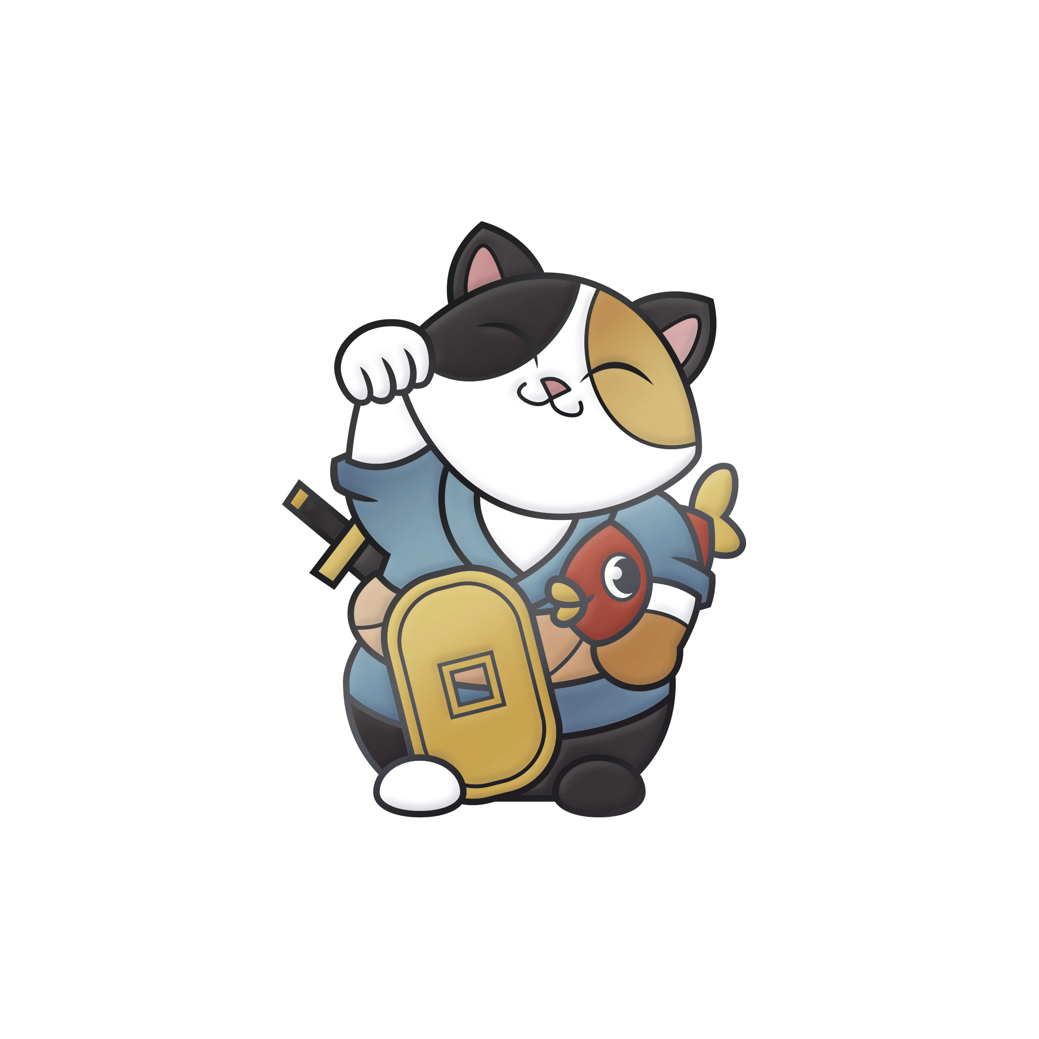 EXTRA Mini Pin Single - Samurai Maneki Neko