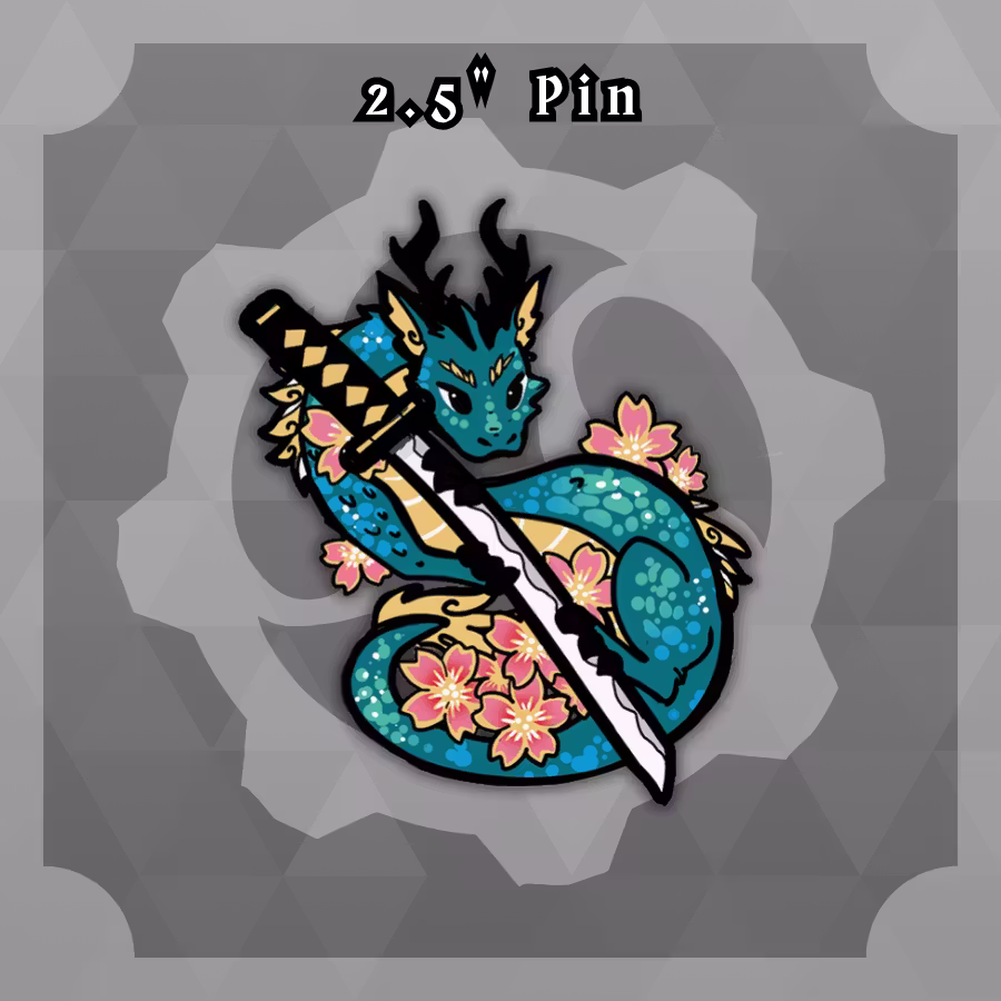 Blades Beasts and Blooms: 2.5in Japan Pin