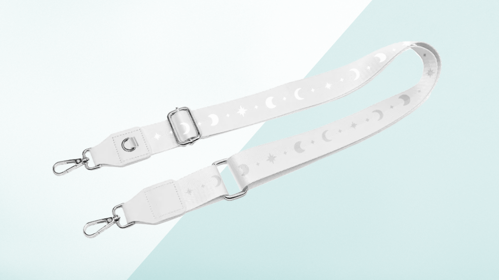 Moonphase Crossbody Strap - White, Silver Hardware