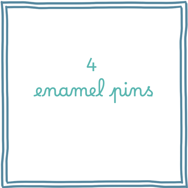 4 enamel pins