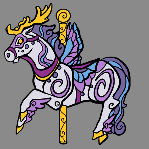 Musical monster carousel pin