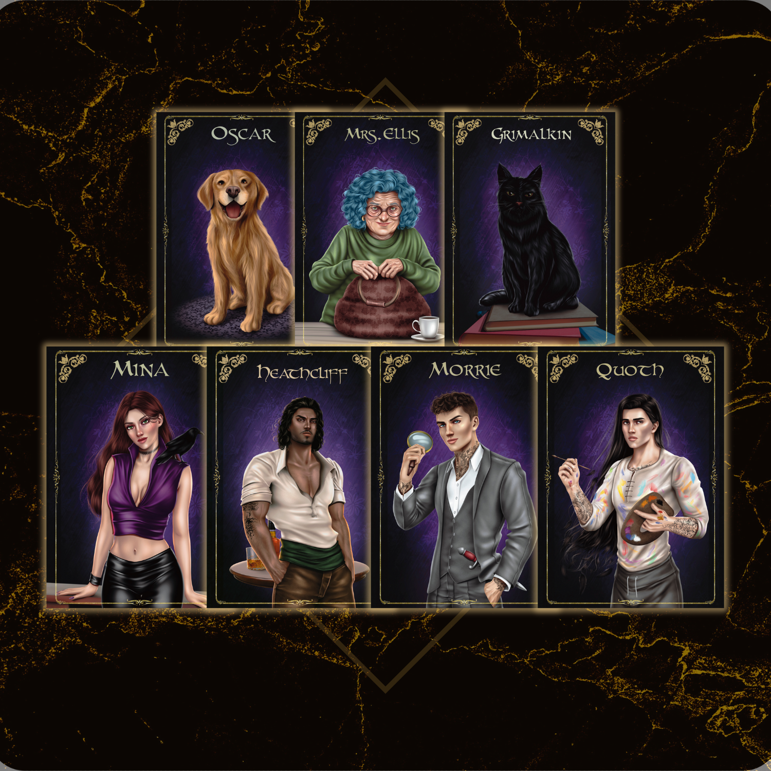 Nevermore character card set