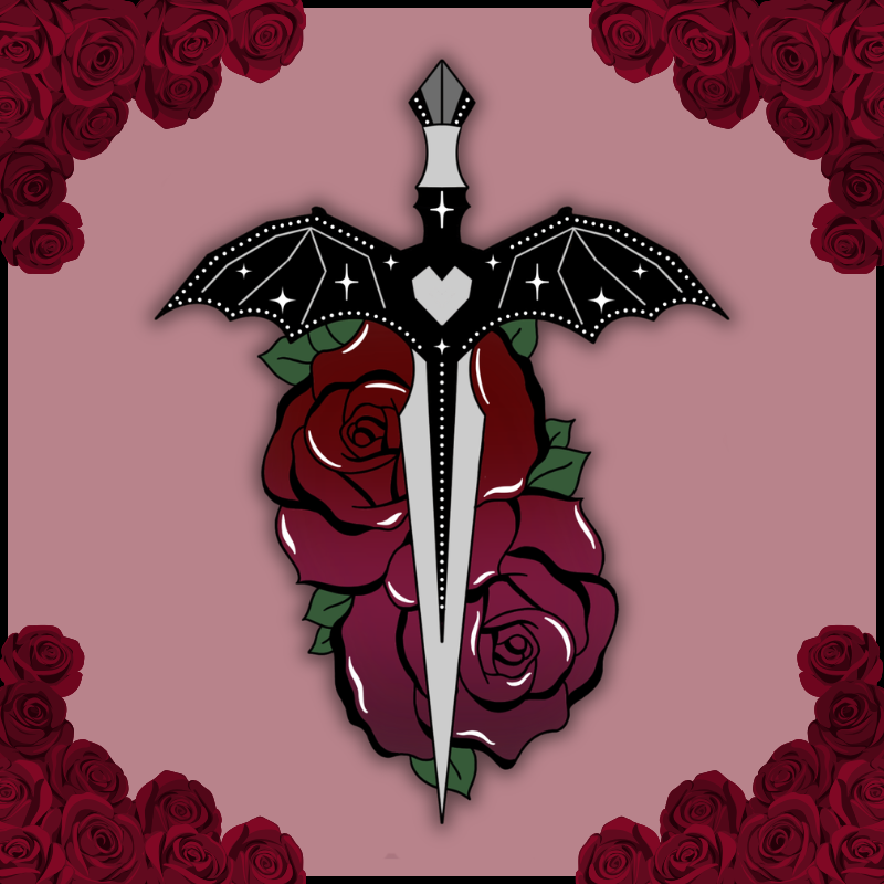 Sword with Roses Sticker