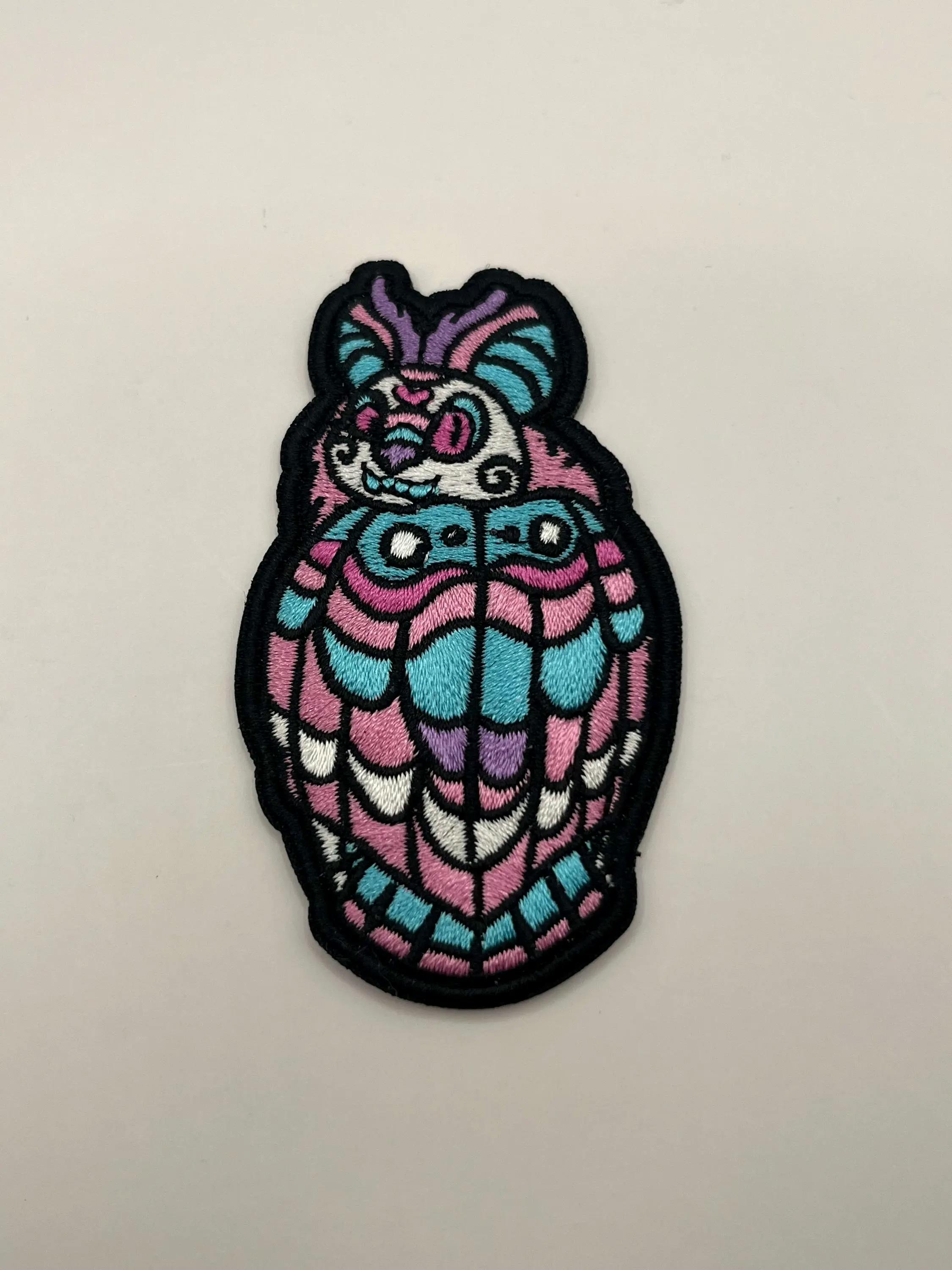 Trans pride dingbat iron-on patch