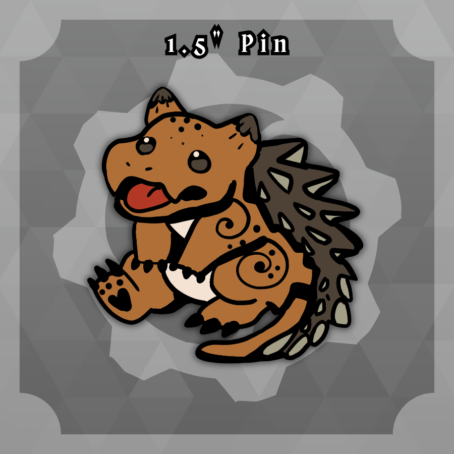 Dungeon Familiars: 1.5in Tarrasqquette Earthen Pin