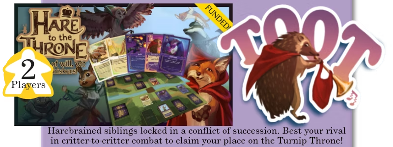 Hare to the Throne header and sticker images, with a "2 players" tag.