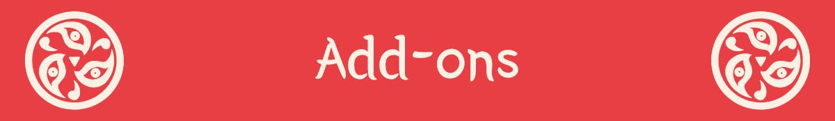 Red header with the text Add-ons