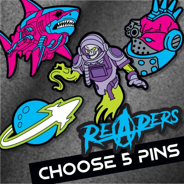 5 Space Raider Faction Pins