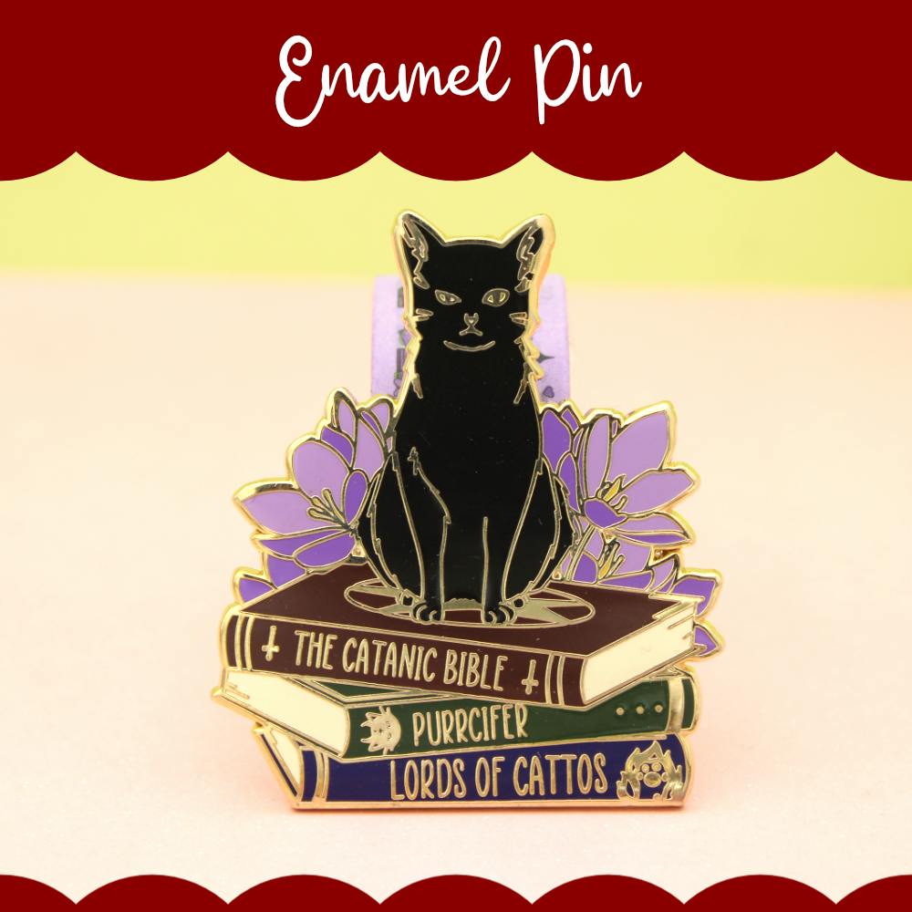 Cat enamel pin: black cat