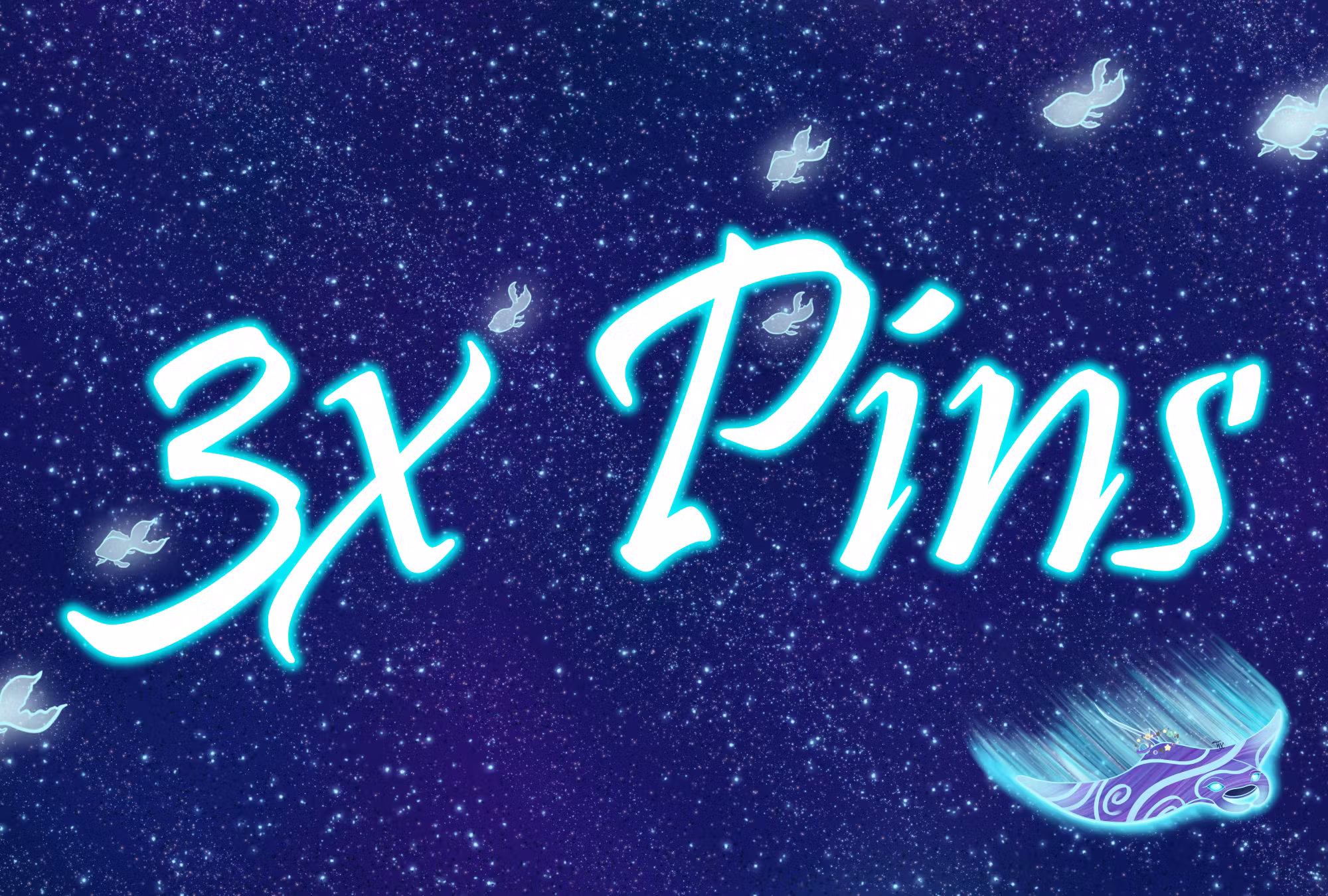 Pin : 3x Enamel Pins (Over 2cm)