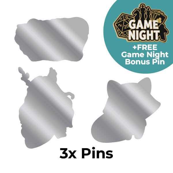 3 Enamel Pins + 1 Free Pin (Game Night)