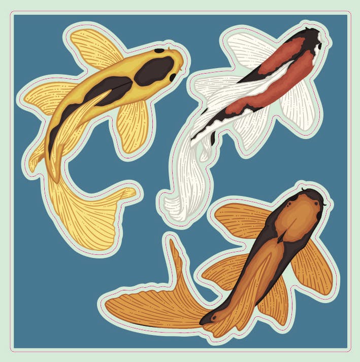 3 Koi Sticker Sheet
