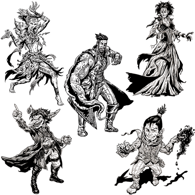 Strange and Unusual Shadowdark Premade 1st Level Characters (Print + PDF)