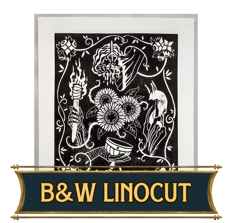 Black and White Linocut