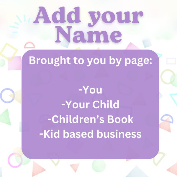 Add your name to the "Brought to you By" Page