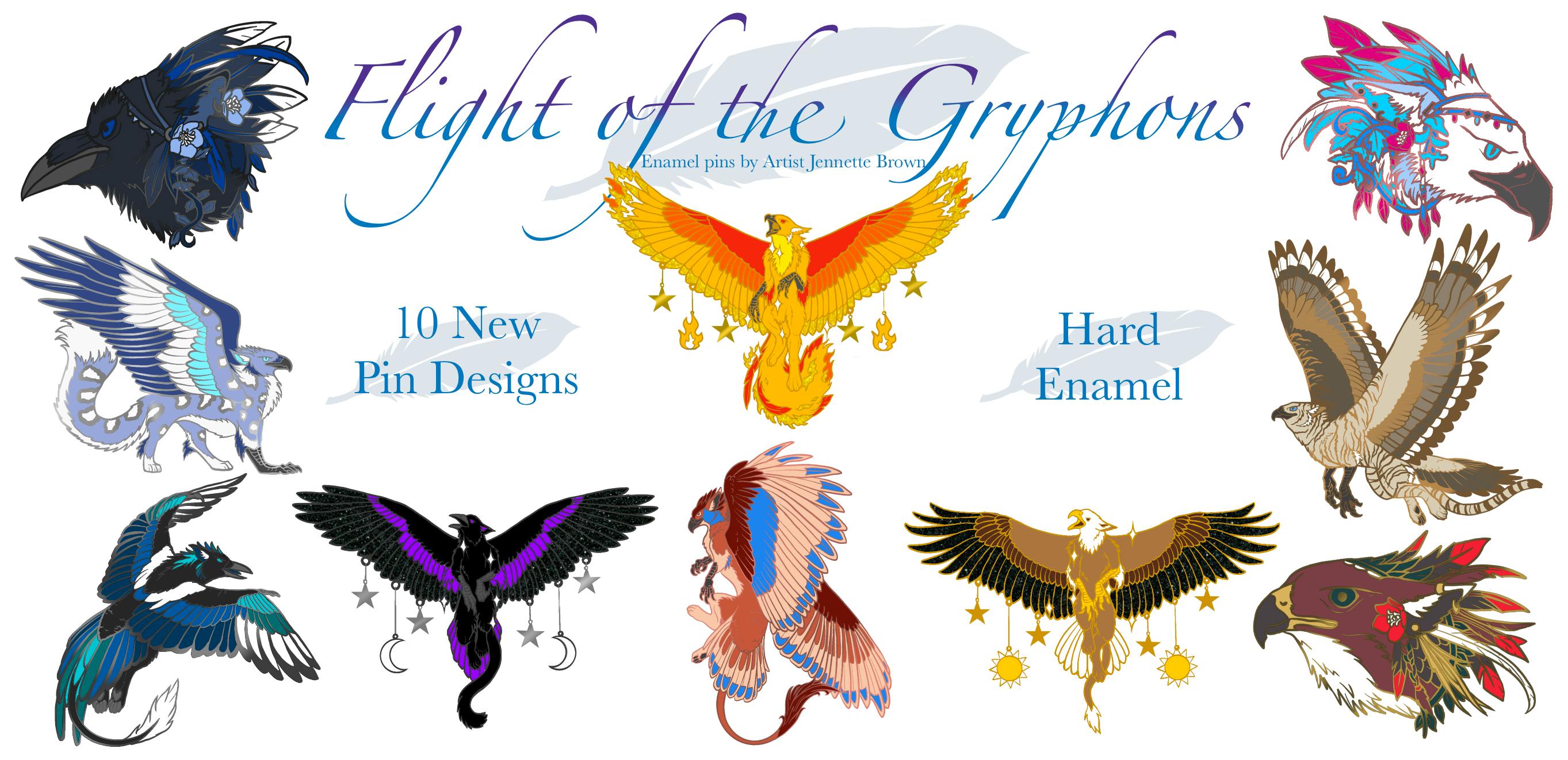 Flight of the Gryphons - Fantasy Enamel Pins