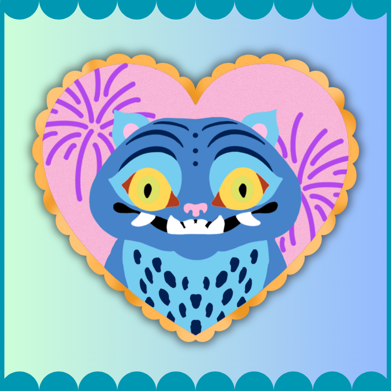Derp Face Heart Pin