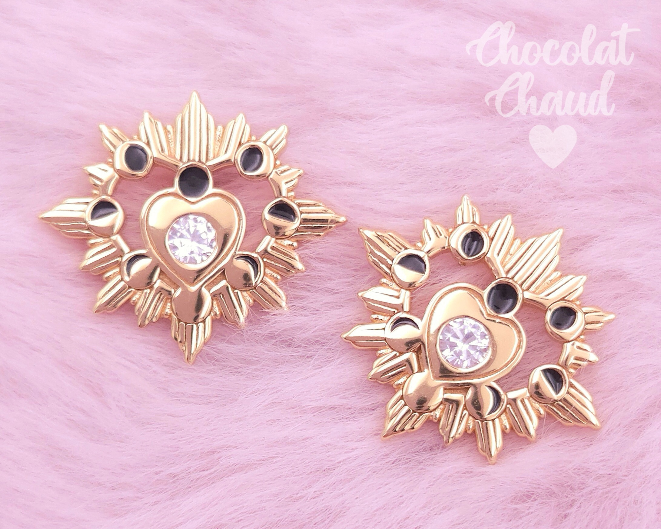 Black Cœur Céleste Earrings
