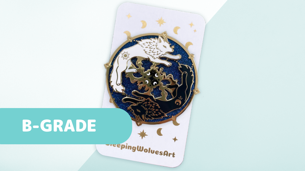 B-GRADE Day & Night Wolves Cycle SPINNING Pin