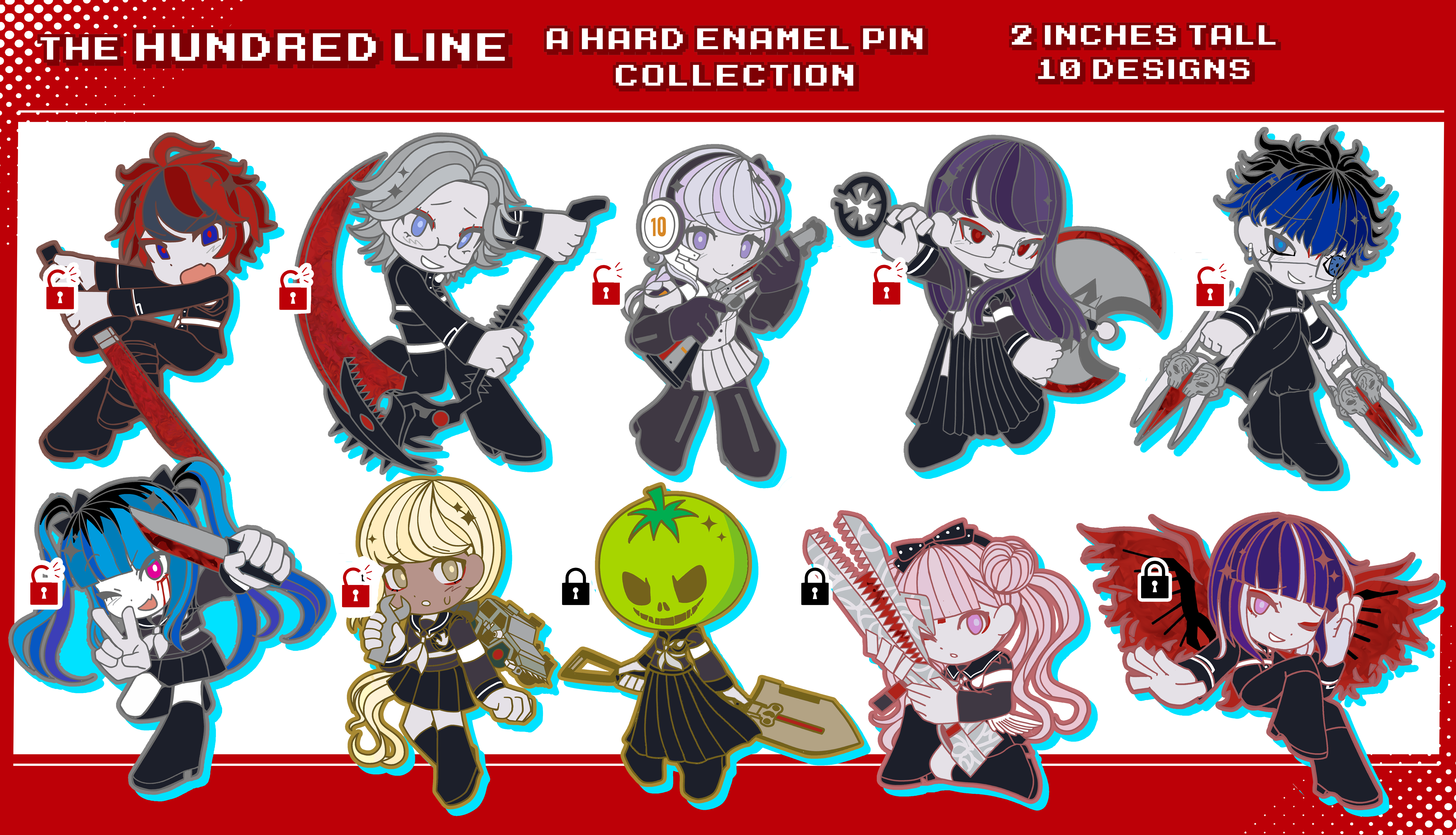 The Hundred Line - Hard Enamel Pin collection