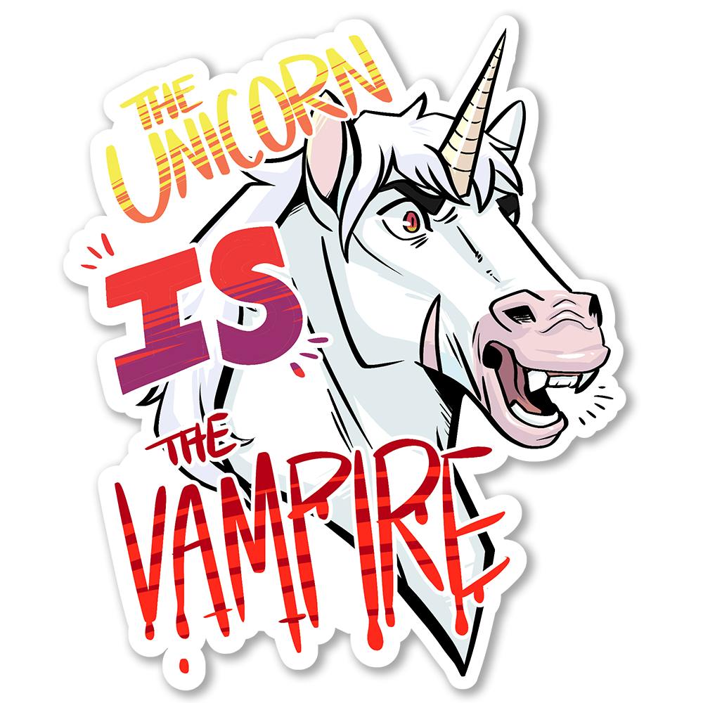 "The Unicorn IS the Vampire" 3" Sticker