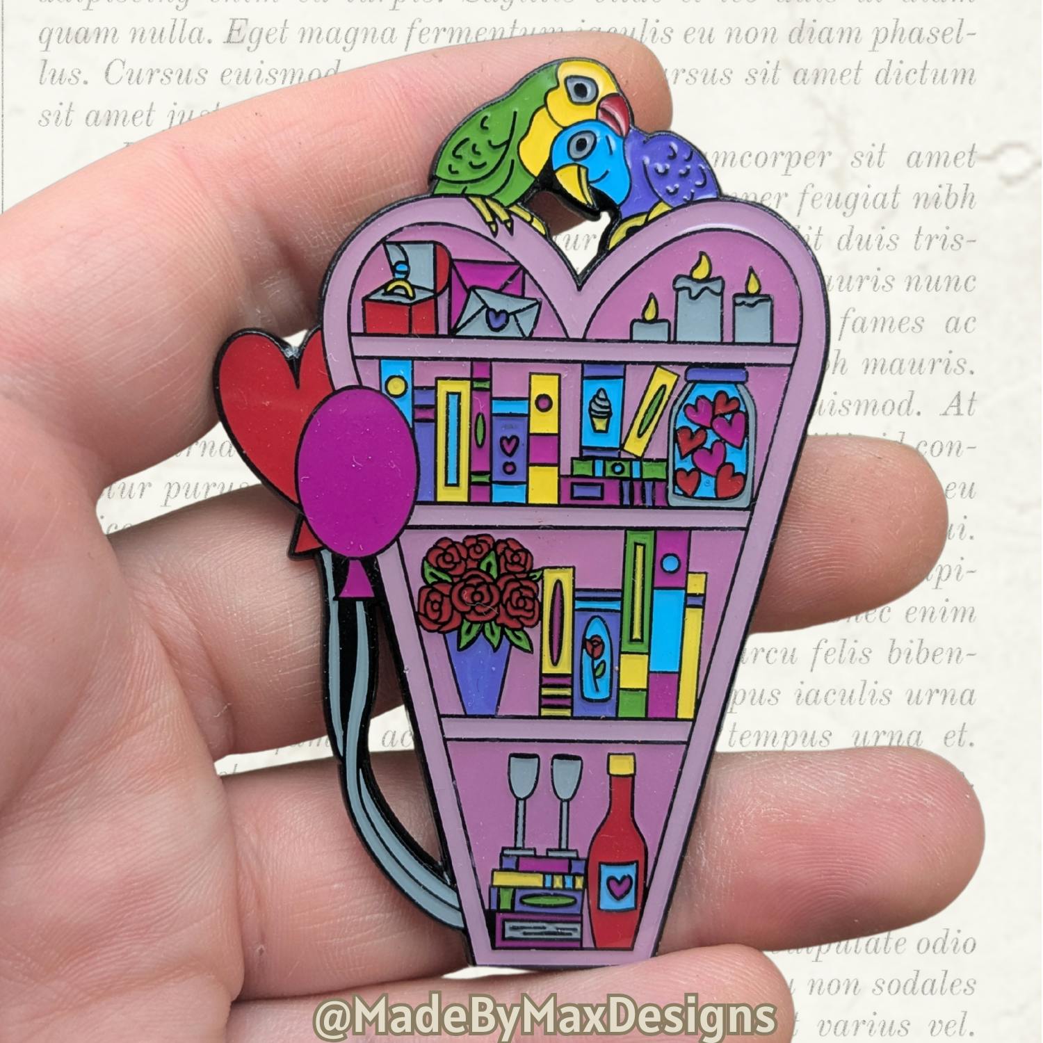 Romance Bookcase Pin