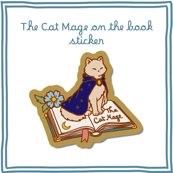 Sticker : The Cat Mage on the book