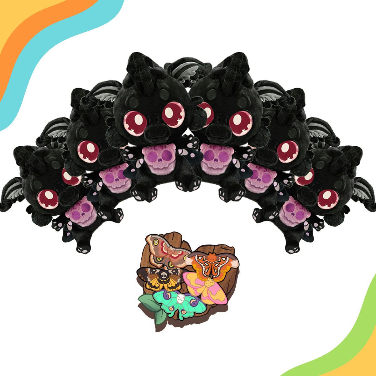 6 Unlocked Plushies and Accessories + Moth Heart Pin (Free)