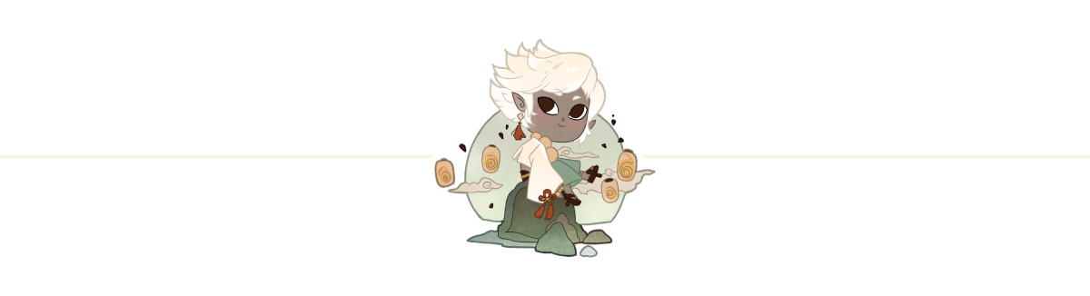 Cute rendition of the kami Toh sitting on a rock