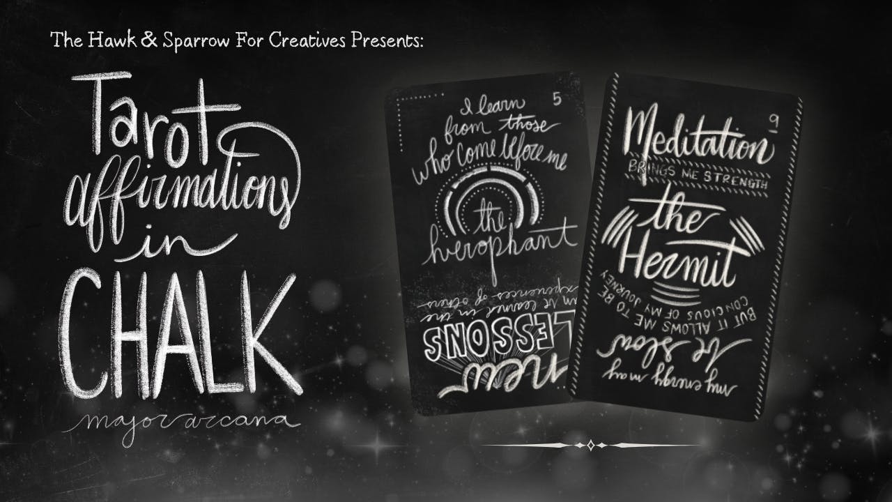 Tarot Affirmations in Chalk - Major Arcana Tarot Deck