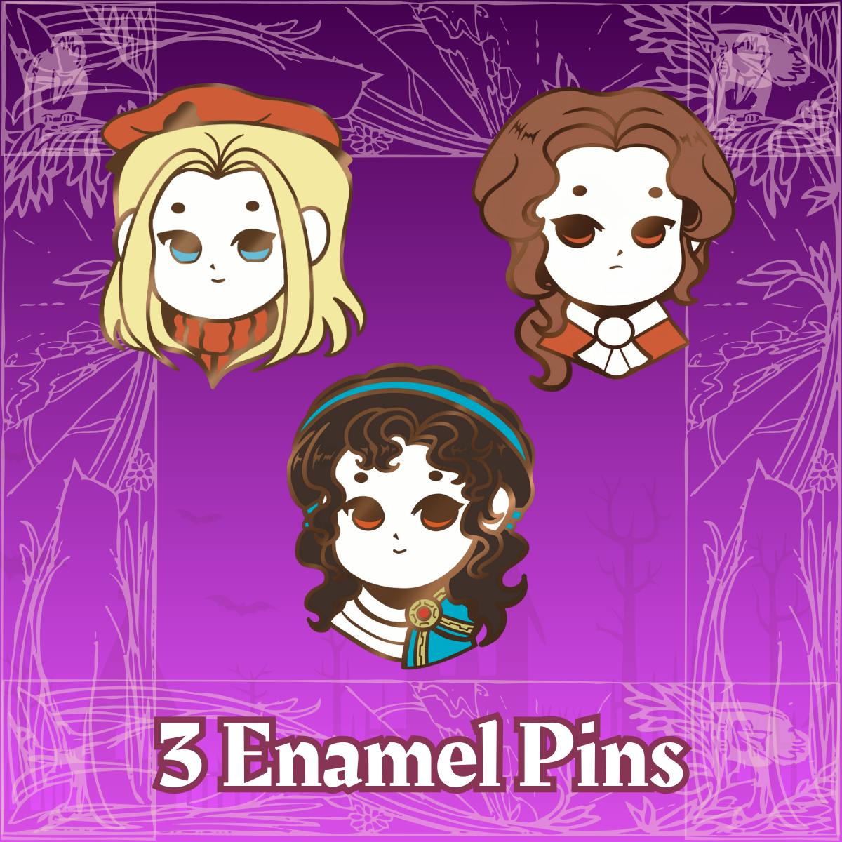 Three Enamel Pins