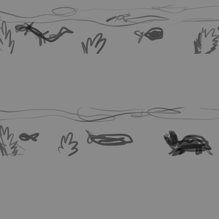 Foil washi pond scene