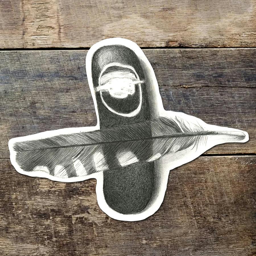 Feather and Stone Sticker