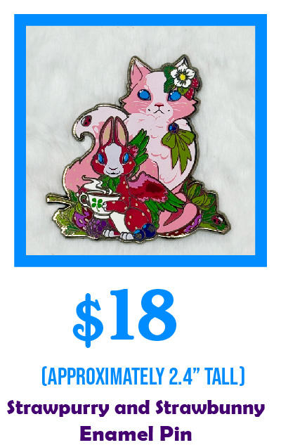 Strawpurry & Strawbunny Enamel Pin