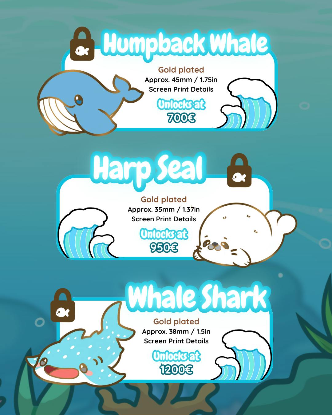 Water Pals - Cute Enamel Pin Collection Project Update: 3 first pins to ...