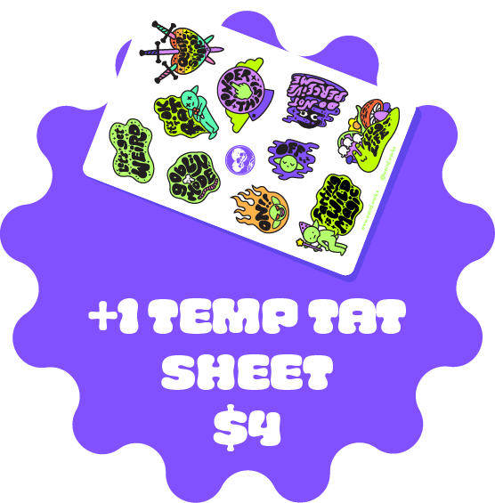 +1 Temporary Tattoo Sheet