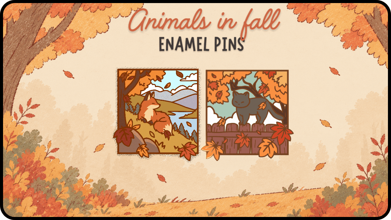 Animals in Fall - Enamel pins Collection