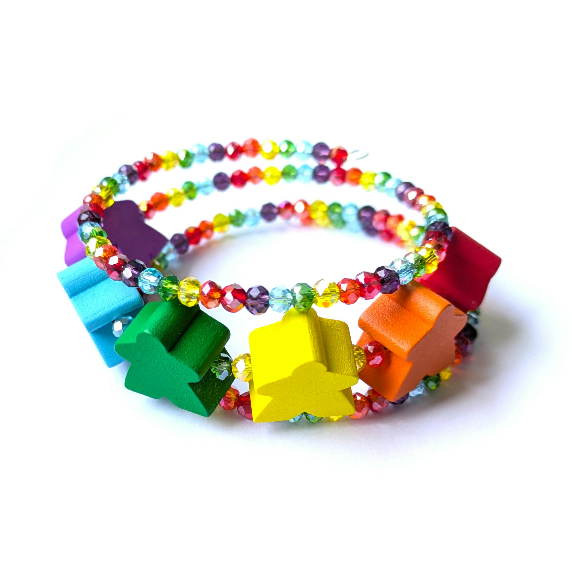 Rainbow Meeple Bracelet