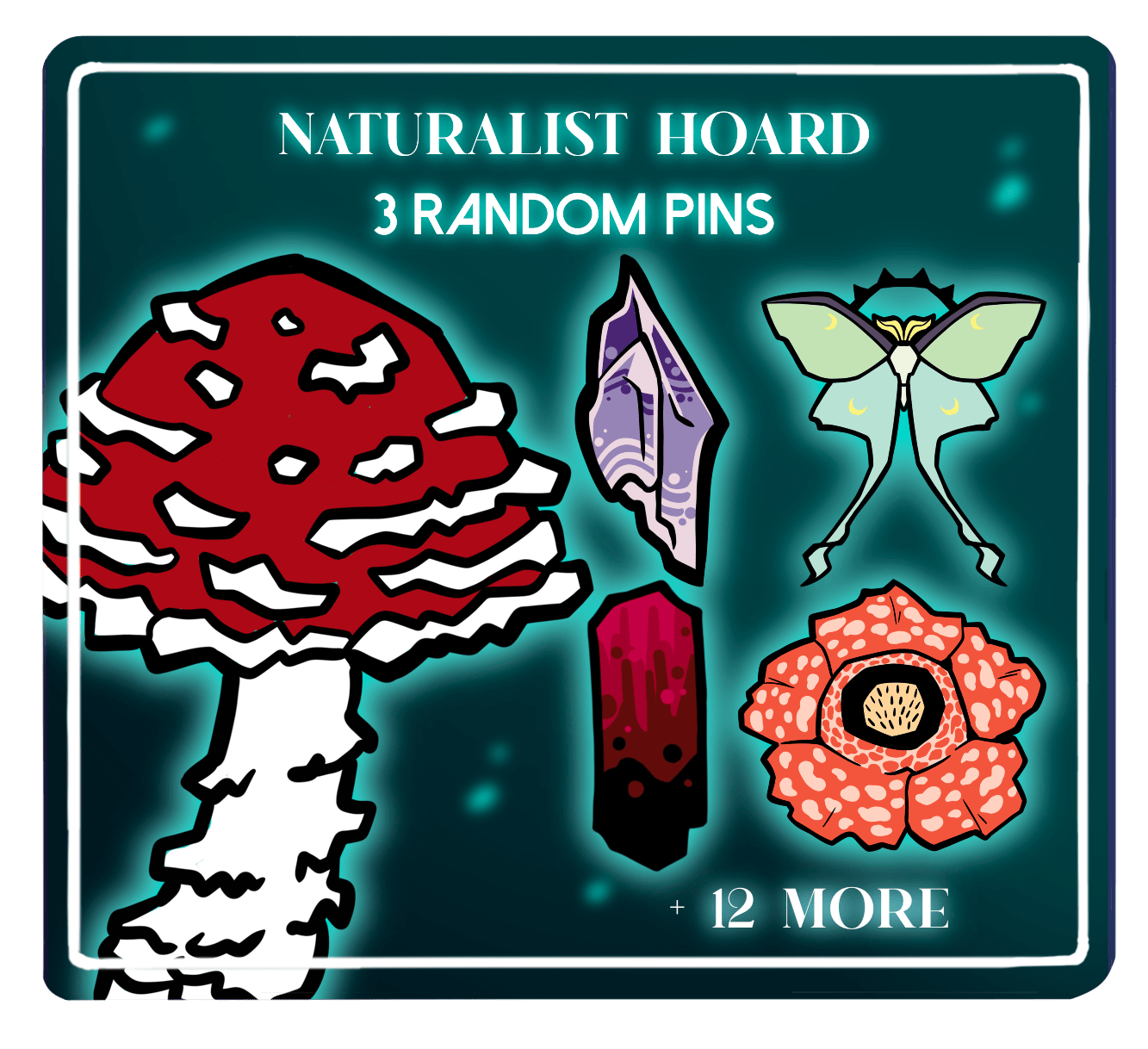 3 random a or b grade naturalist hoard pins