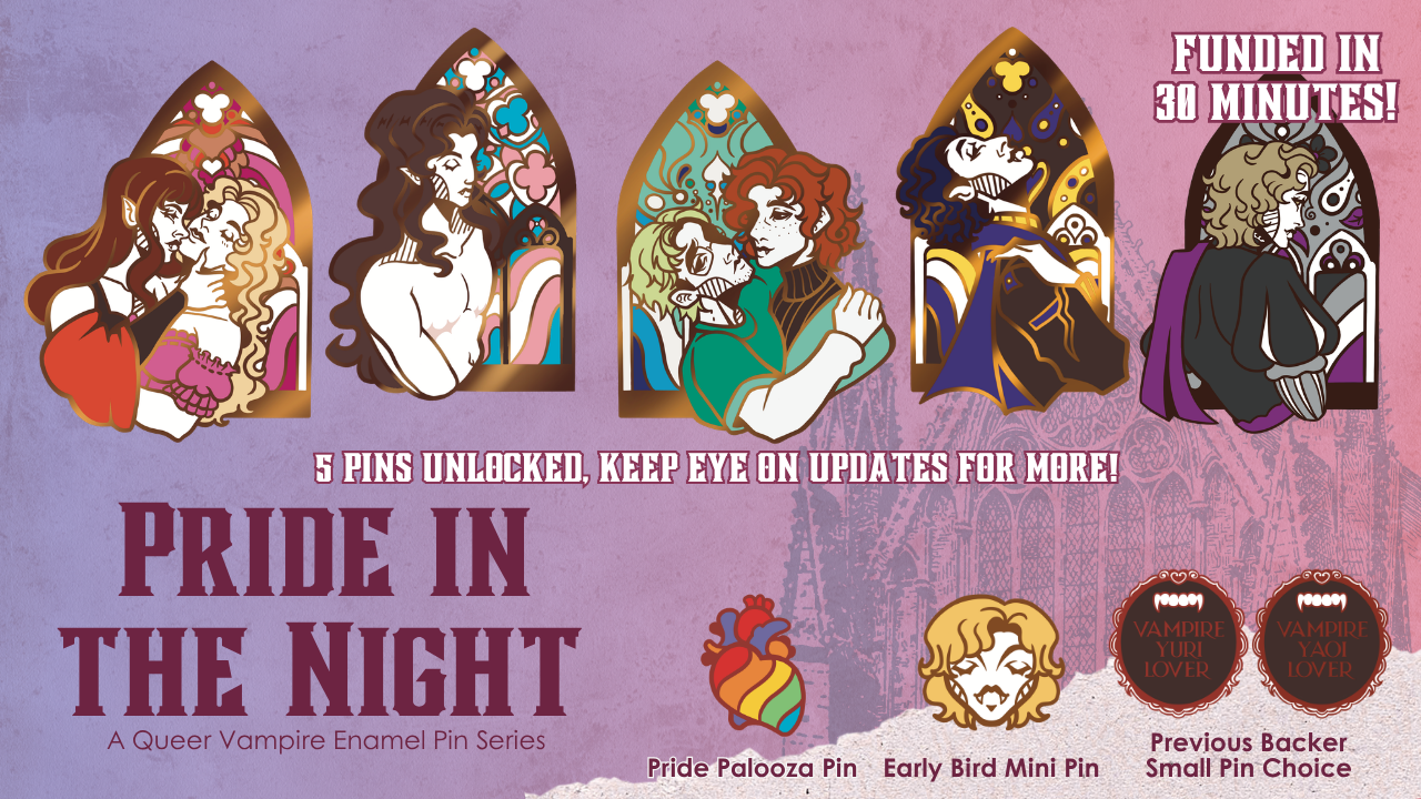 Pride in the Night: Queer Vampire Enamel Pins