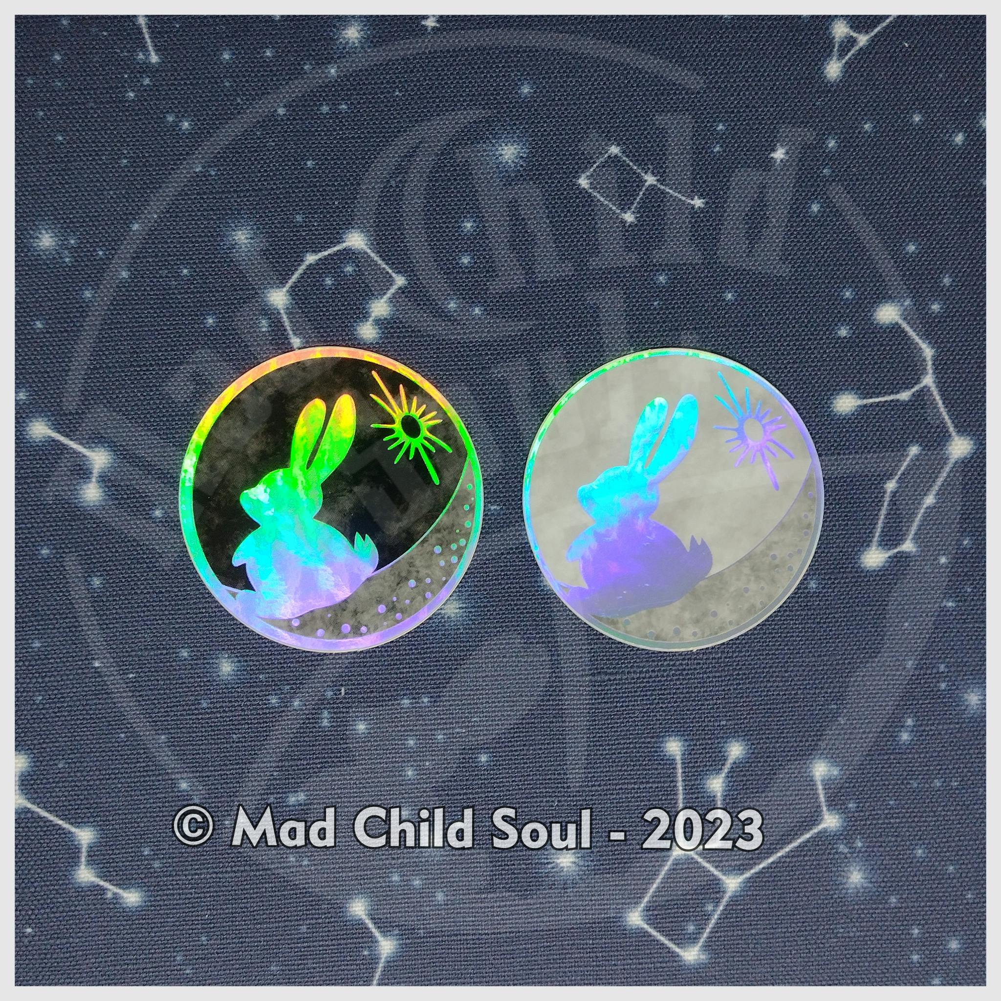 1x STICKER : Black Bunny Moon