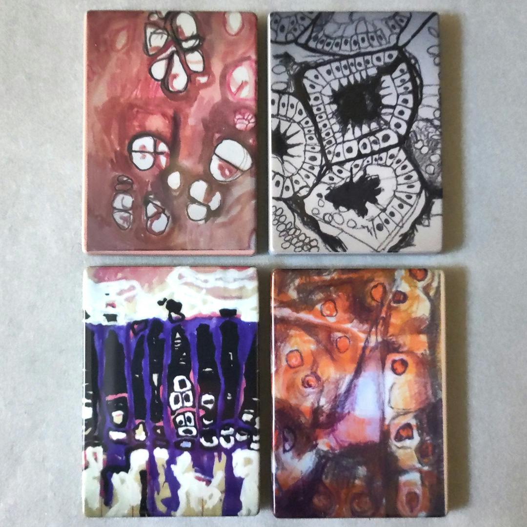 Set of 4 Original Cell Painting Magnets