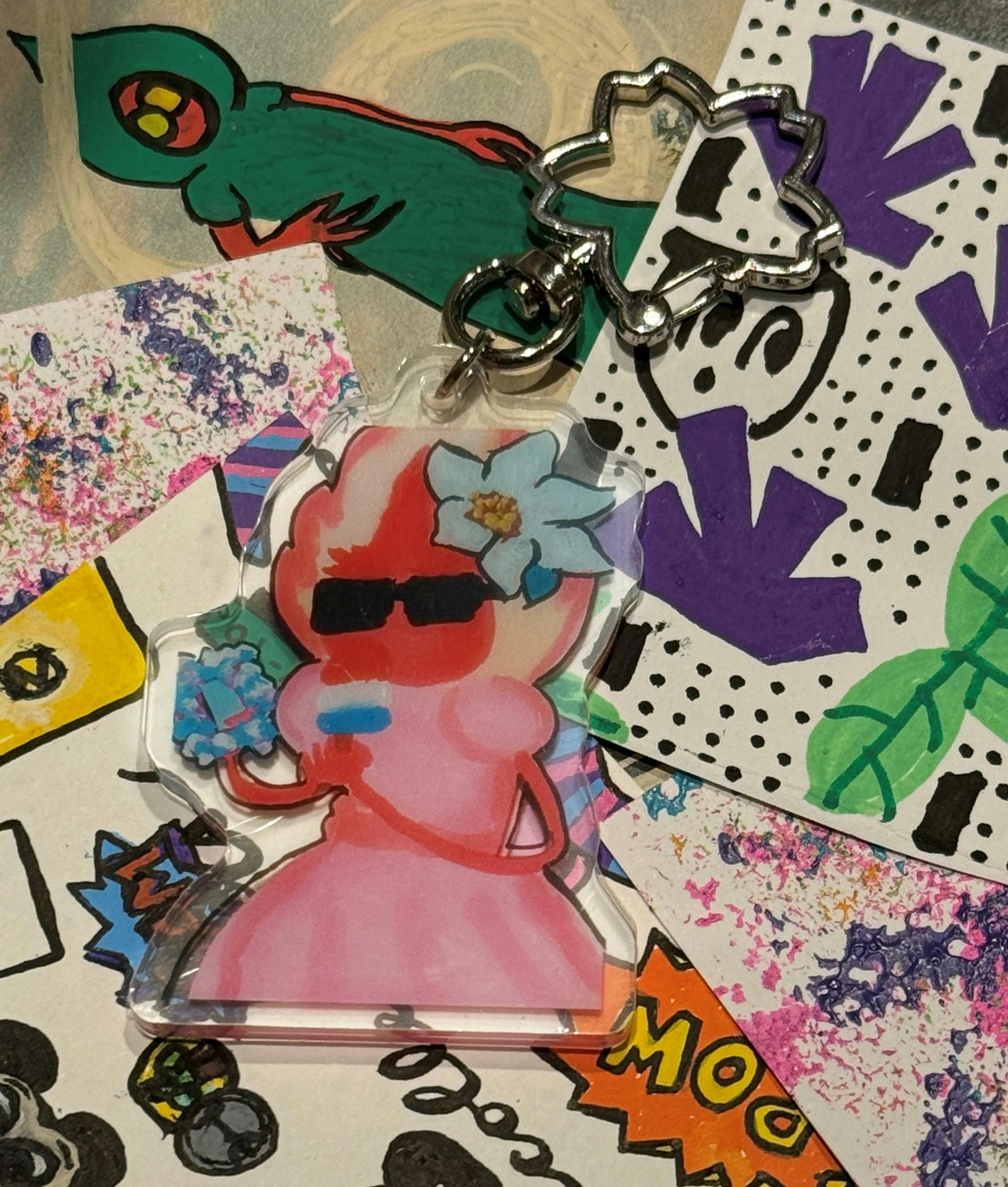 Summertime Girlie Acrylic Keychain