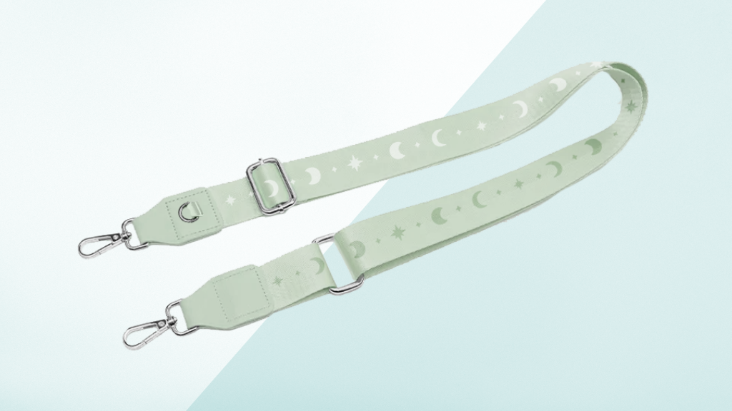 Moonphase Crossbody Strap - Sage Green, SilverHardware