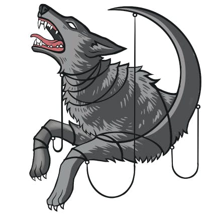 Fenrir's Shackles- Gray Deluxe Chained 2" pin